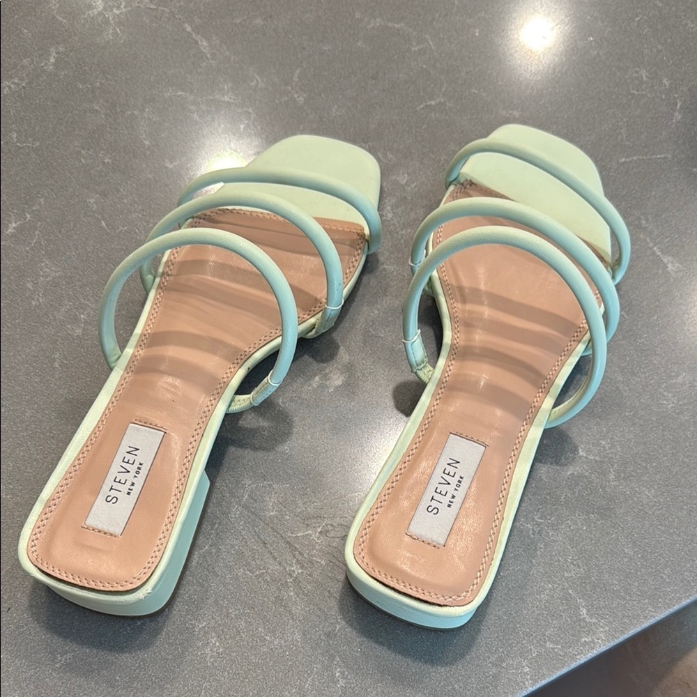 Steven By Steve Madden Green and Tan Sandals